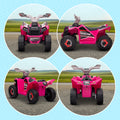 Aosom Kids Atv Quad Car, 6V Four Wheeler For Kids With Forward Backward Function, Wear Resistant Wheels For Toddlers Ages 18 36 Months, Pink Pink Iron Plastic