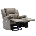 Home Theater Recliner Set Manual Recliner Chair With A Led Light Strip Two Built In Cup Holders For Living Room,Bedroom, Grey Grey Foam Pu