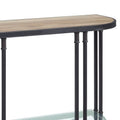 Ley 47 Inch Wood Sideboard Console Sofa Table, Industrial Design, Oak Brown Glass Metal