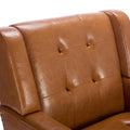 Modern Soft Leather Material Ergonomics Accent Chair Living Room Chair Bedroom Chair Home Chair With Black Legs For Indoor Home Light Brown Pu Light Brown Foam Upholstered