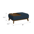 Varia Blue Reversible Tray Ottoman Blue Foam Engineered Wood