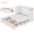 Full Size Murphy Bed With Drawer And A Set Of Sockets & Usb Ports, Pulley Structure Design, White Full White Plywood