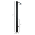 Outsunny 7Ft Outdoor Solar Heated Shower With 360 Rotating Shower Head, Foot Shower Faucet, Temperature And Pressure Adjustable, Holds 9.2 Gallons For Backyard Pool Black Plastic