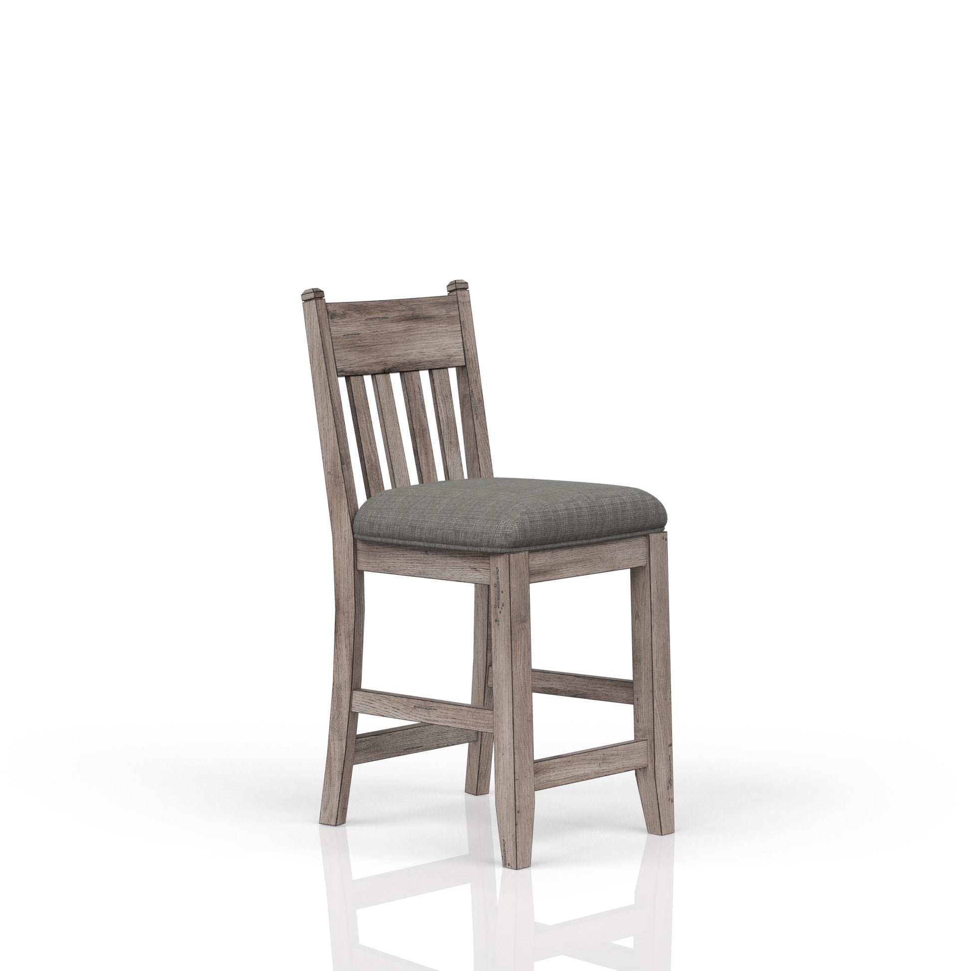 Rustic Gray Counter Stool Set Of 2 Gray Solid Wood Mdf