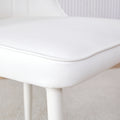 Table And Chair Set, Mdf Desktop, White Metal Table Legs, Stable And Beautiful, Suitable For Most Styles Of Home. Modern Simple Dining Table, Comfortable Seating. White Seats 4 Mdf
