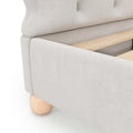 Queen Size Upholstered Platform Bed With Support Legs,Beige Beige Upholstered