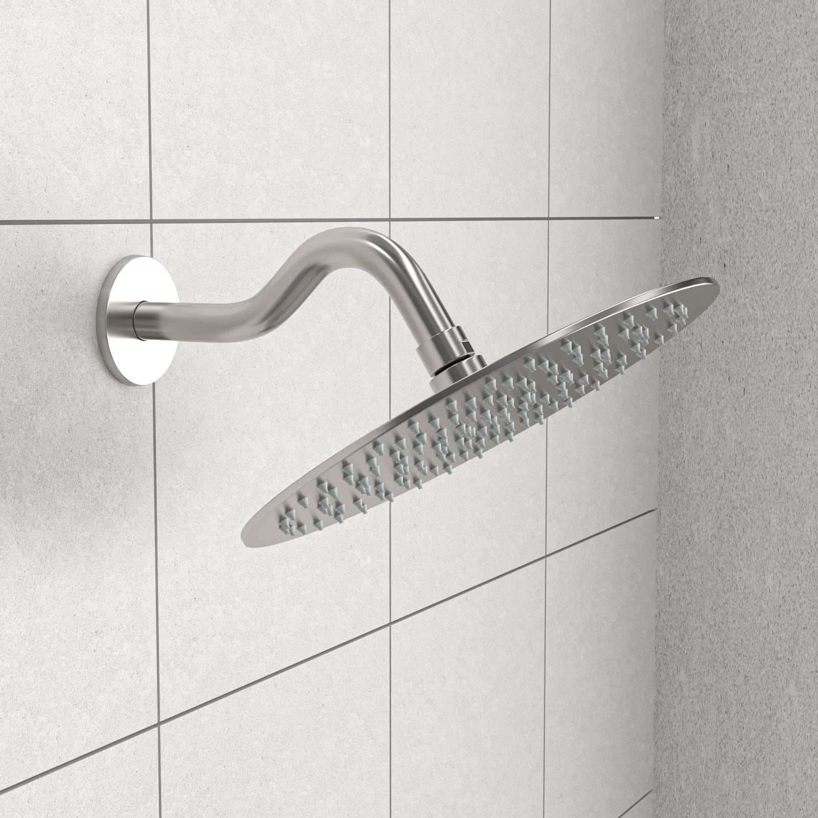 8" Shower Arm With Flange, Brushed Nickel Brushed Nickel Stainless Steel