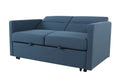 Loveseat Sleeper Pull Out Couch 3 In 1 Sofa Bed Adjustable Backrest Blue Wood Fabric