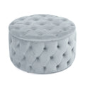 Ottoman Light Grey Velvet