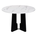 5 Piece Round Dining Table Set, 43 Inch Modern Dining Table And 4 Upholstered Chairs For Dining Room, Kitchen Room, Living Room, Easy Assembly Upholstered Chair Beige White Dining Room American Design,Farmhouse,Mid Century Modern,Modern Round Round