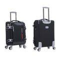 Softside Upright Luggage Set Expandable, Lightweight,4 Piece 20 24 28 32 Black Fabric