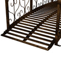 Outsunny 7' Metal Arch Garden Bridge With Safety Siderails, Decorative Arc Footbridge With Delicate Scrollwork 