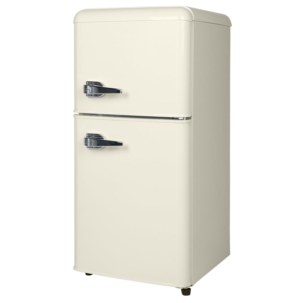 3.5Cu.Ft Compact Refrigerator Mini Fridge With Freezer, Small Refrigerator With 2 Door, 7 Level Thermostat Removable Shelves For Kitchen, Dorm, Apartment, Bar, Office, Cream Cream Kitchen Modern Abs Steel Q235