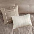 7 Piece Polyester Charmeuse Comforter Set Taupe Queen Queen Taupe Polyester