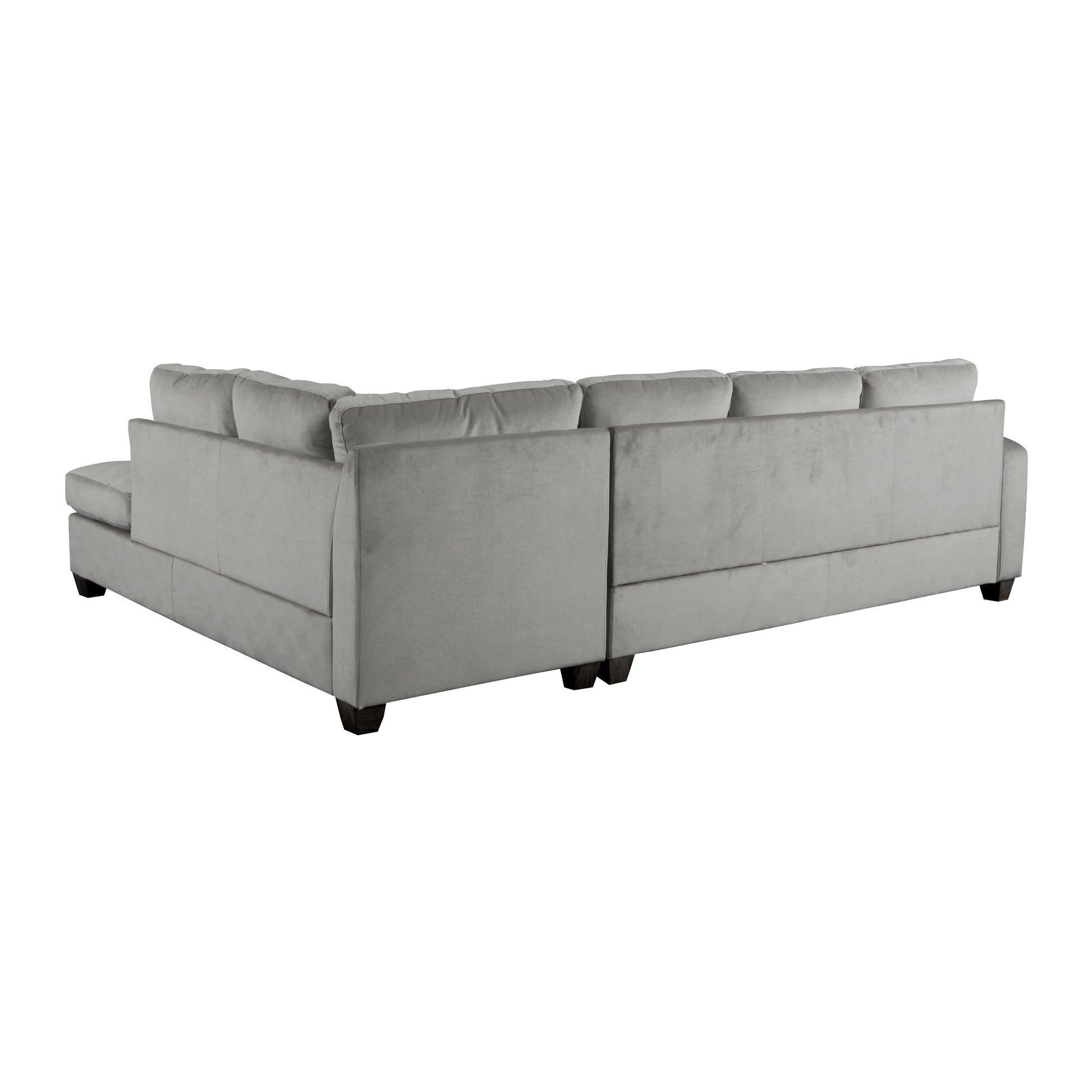 2 Piece Reversible Sectional With Chaise Tufted Detail Taupe Microfiber Upholstered Modern Living Room Furniture Taupe Microfiber Primary Living Space L Shaped Plywood,Solid Wood 5 Seat