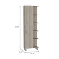 Los Angeles Corner Cabinet, Five Shelves, One Cabinet, Divisions Beige 1 5 18 To 23 In 60 In & Above Bathroom Freestanding Contemporary 5 10 Inches Melamine Particle Board