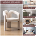 Coolmore Contemporary Designed Velvet Fabric Upholstered Accent Dining Chair Barrel Side Chairs Kitchen Armchair For Living Room Set Of 2 Beige Velvet Beige Foam Velvet