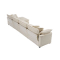 Modern Upholstered L Shape Modular Sectional Sofa, 4 Seater Sofa With With 1 Ottoman, Comfortable Corduroy Fabric Couch Sofa, Light Beige Corduroy Fabirc Beige Corduroy 4 Seat