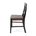 Roshan Farmhouse Acacia Wood Dining Chairs, Black Walnut Set Of 2 Black Acacia Wood