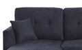 Sectional Sofa Bed, Dark Blue Dark Blue Wood Fabric 4 Seat