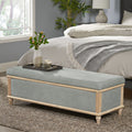 Osgood Gray Storage Ottoman Gray Wood Fabric