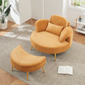 3206Yellow Comfortable Seating Suitable For Small Apartment Bedroom Space Balcony Small Sofa Bed Lazy Small Sofa Sofa With Small Coffee Table Lunch Break Leisure Afternoon Tea Time Yellow Corduroy 1 Seat
