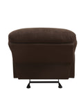 Chocolate Glider Recliner With Pillow Top Armrest Chocolate Microfiber Manual Handle Metal Primary Living Space Tight Back Handle Pillow Top Arms Fabric Metal