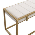 Modern Faux Marble 6 Piece Dining Table Set,60Inch Metal Kitchen Table Set With Upholstered Dining Chairs And Bench, Golden Metal Dining Room Bench Seating Rectangular Dining Table With Chair And Bench Metal Wood Golden Seats 6 60 Inches Farmhouse