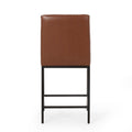 Counter Stool Set Of 2 Light Brown Pu