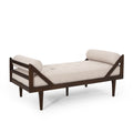 Chaise Lounge Beige Fabric