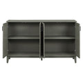 Sideboard With 4 Door Large Storage Buffet With Adjustable Shelves And Metal Handles For Kitchen, Living Room, Dining Room Antique Gray Antique Gray Solid Wood Mdf