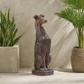 Grey Hound Dog Statue Dark Brown Magnesium Oxide