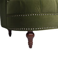 La Rosa Victorian Chesterfield Tufted Sofa, Olive Green Performance Velvet Olive Green Foam Velvet 3 Seat