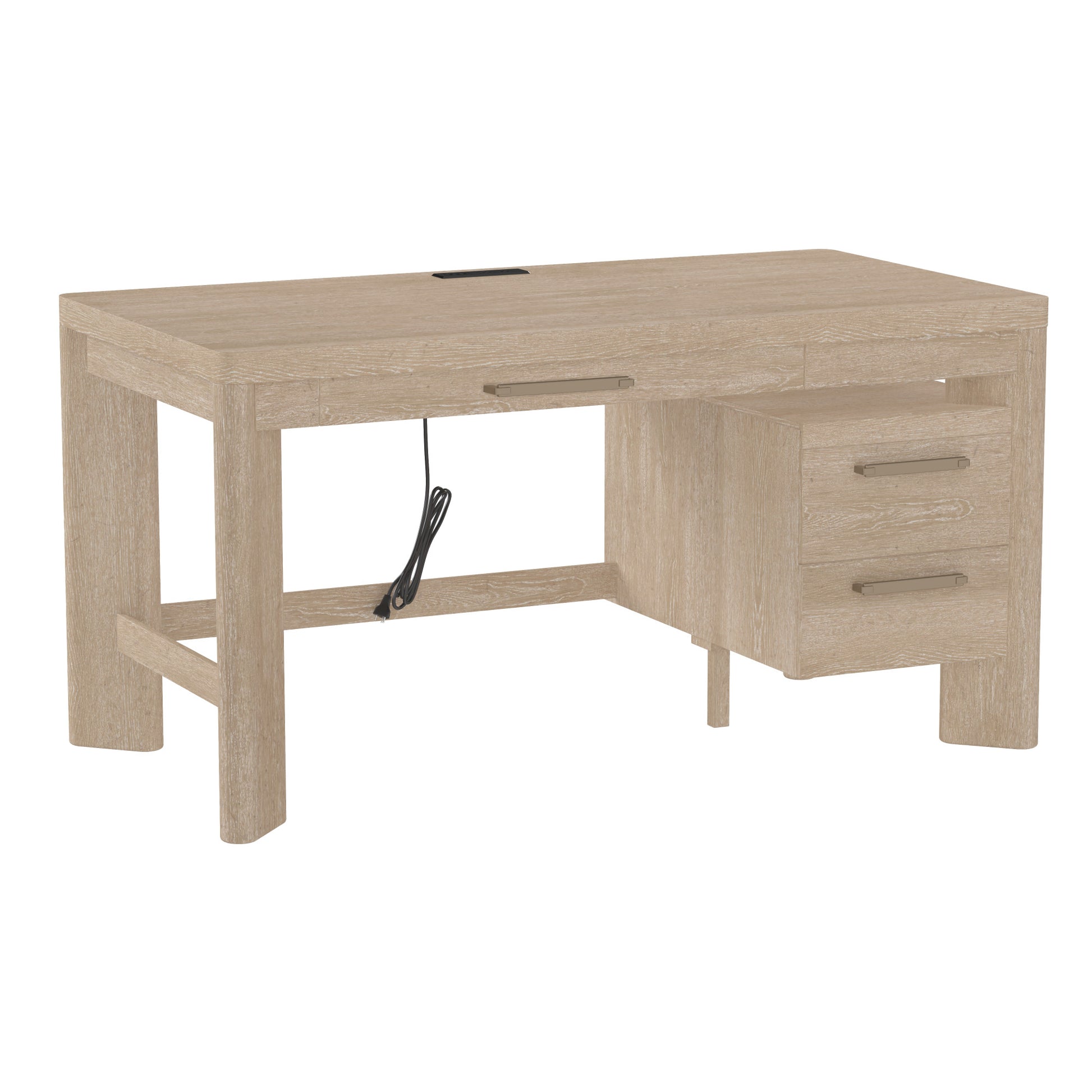 C Tan Desk Tan Solid Wood