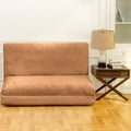Large Folding Matress Sofa Bean Bag Bed, Foam Filling Folding Matress Sofa, Includes Removable And Machine Washable Cover, Soft Premium Faux Fur Brown Soft Casual,Modern Foam Velvet