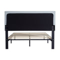 Queen Size Upholstered Platform Bed Frame With Modern Button Tufted Linen Fabric Headboard, No Box Spring Needed, Wood Slat Support, Easy Assembly, Grey Queen Light Grey Linen