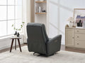 Swivel Glider Recliner Chair, 270 Power Recliner Rocking Chair Nursury Chair For Living Room Bedroom Apartment Dark Grey Faux Leather