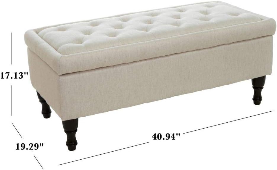 Hyatt Storage Ottoman Linen Fabric