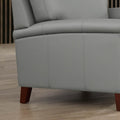 Westcott Leather Chair Silver Grey Memory Foam Genuine Leather