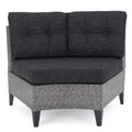 Pema Single Sofa Set Of 2 Black Gray Seats 2 Fabric