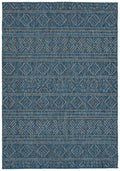 Modern, Transitional, Geometric, Southwestern, Textured High Low Cut & Loop 2' X 3' Rectangle Throw Rug Blue Polypropylene