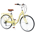 7 Speed, Steel Frame, Multiple Colors 24 Inch Ladies Bicycle Cycling Yellow Garden & Outdoor Steel