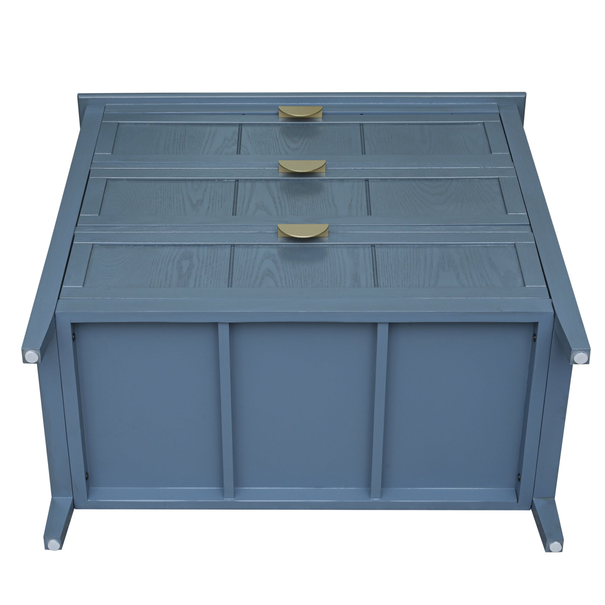 3 Drawer Cabinet, American Furniture,Suitable For Bedroom, Living Room, Study Blue Mdf