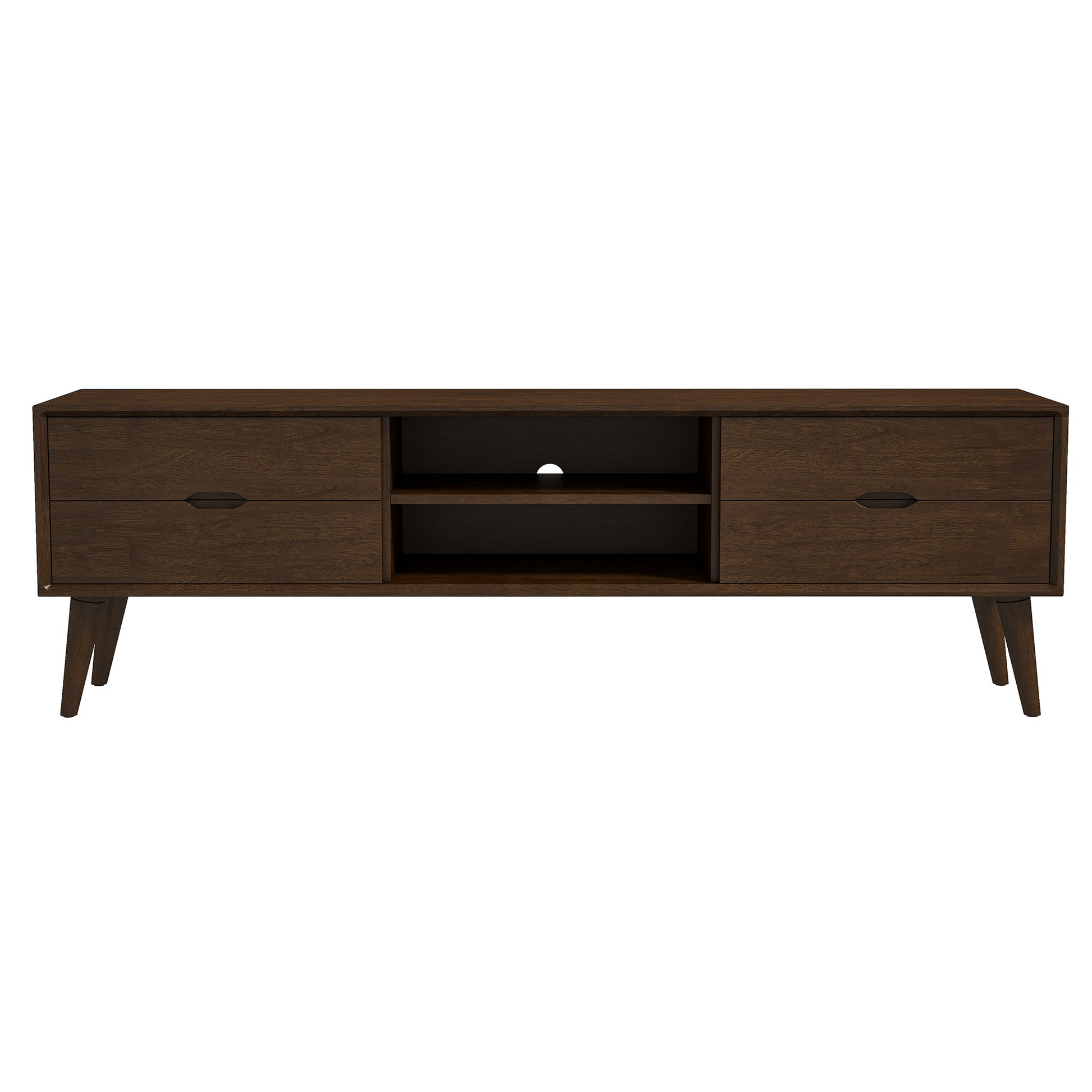 Adrian Tv Stand Walnut Walnut Brown Brown 70 79 Inches 70 79 Inches Walnut Solid Wood