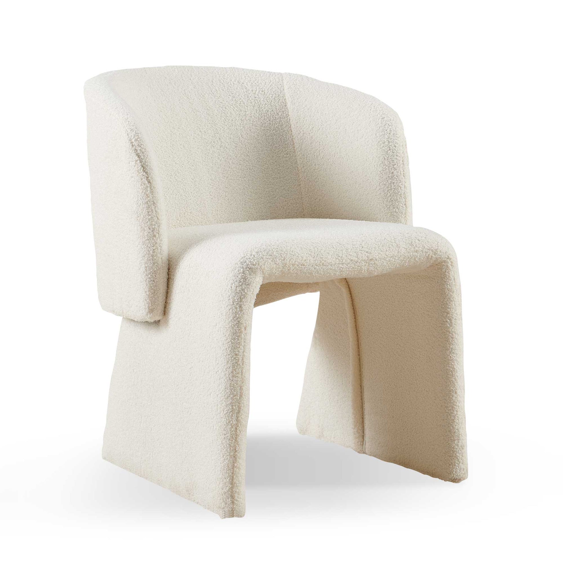 Modern Accent Chair White Single Sofa Chair,Upholstered Side Chair Teddy Comfy Chair For Dining Room Bedroom Living Room Reception Off White 1Pc Off White Primary Living Space Modern Teddy