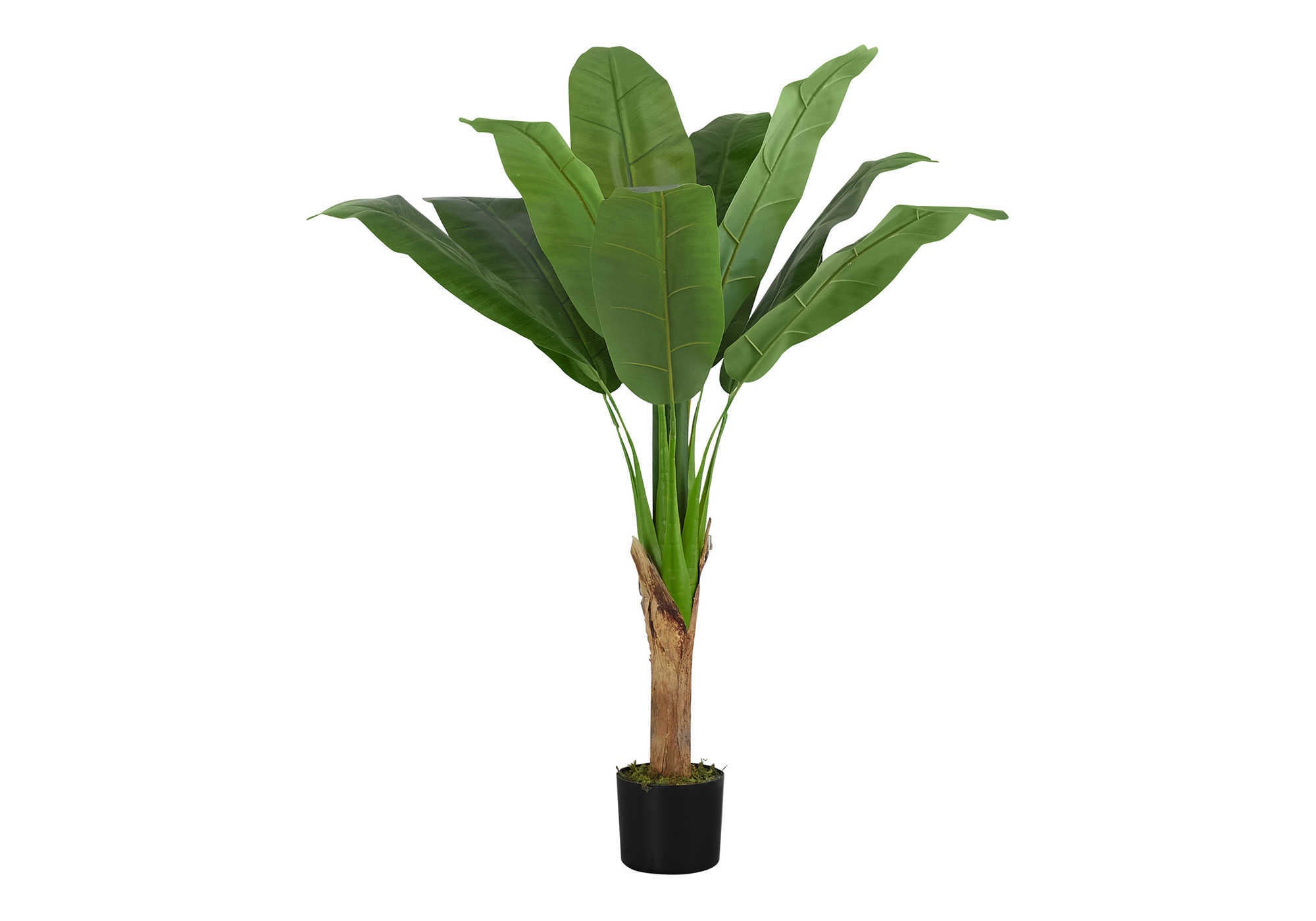 Artificial Plant, 43" Tall, Banana Tree, Indoor, Faux, Fake, Floor, Greenery, Potted, Real Touch, Decorative, Green Leaves, Black Pot Green Plastic