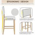 5 Piece Counter Height Dining Set, Classic Elegant Table And 4 Chairs In Natural Wood Wash Natural Wood Wash Solid Wood