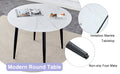 Table And Chair Set.Modern Extendable Mdf Dining Table.The Table Has A Telescopic Design, Suitable For Gatherings Of Different Size.Paried With 4 Chairs With Pu Cushions And Black Metal Legs. White Black Seats 4 Mdf Metal