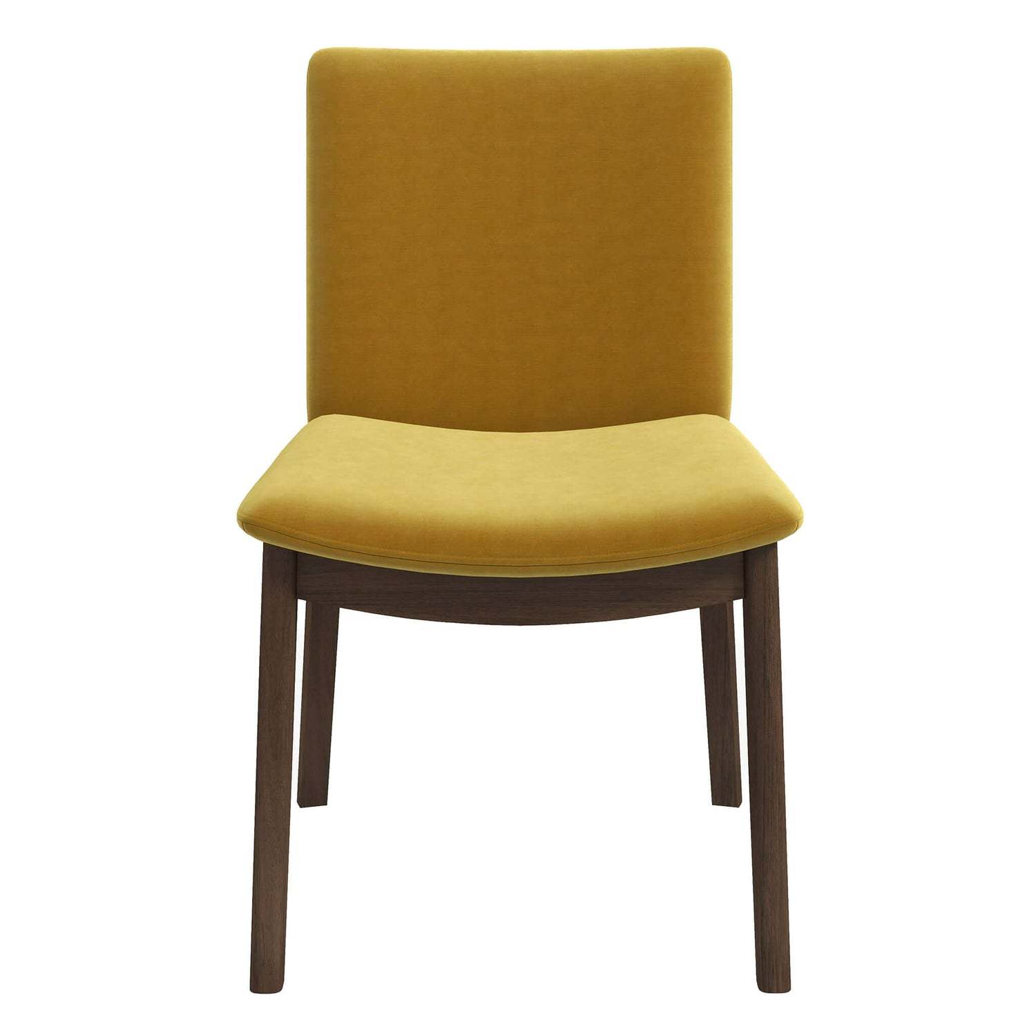 Laura Mid Century Modern Solid Wood Dining Chair Set Of 2 Yellow Solid Wood