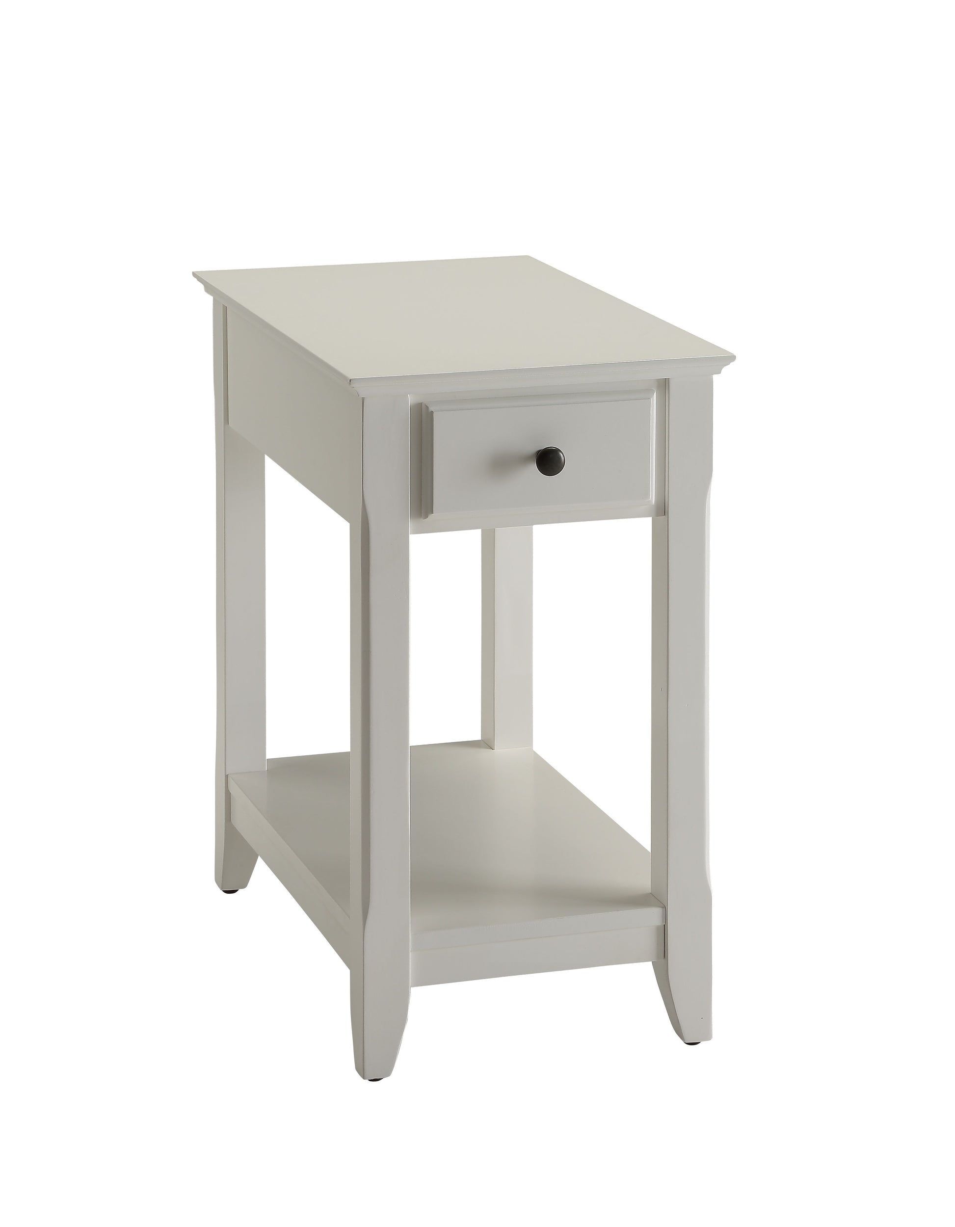 Bertie White Finish Accent Table White Synthetic Wood